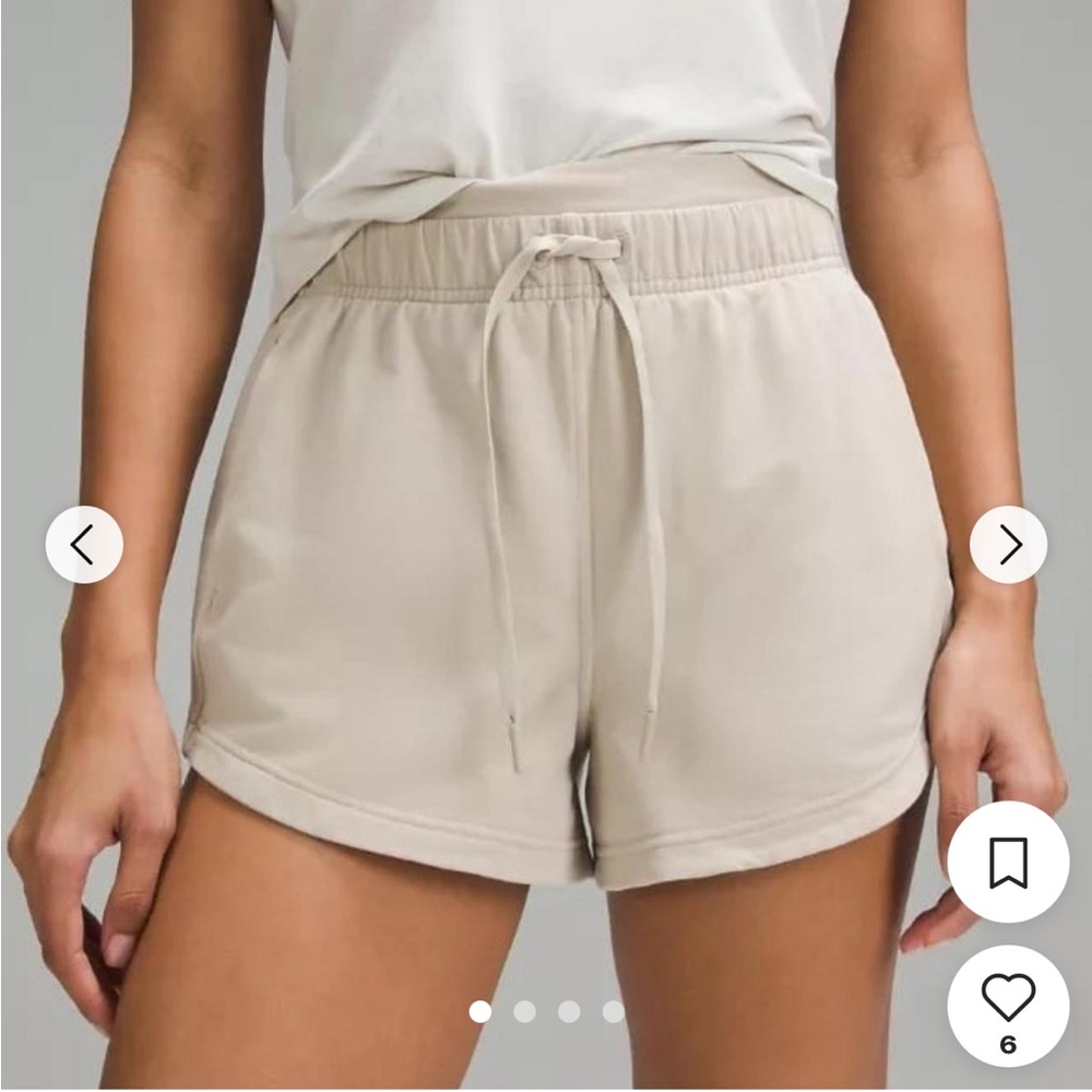Lululemon inner glow shorts size 6 tan